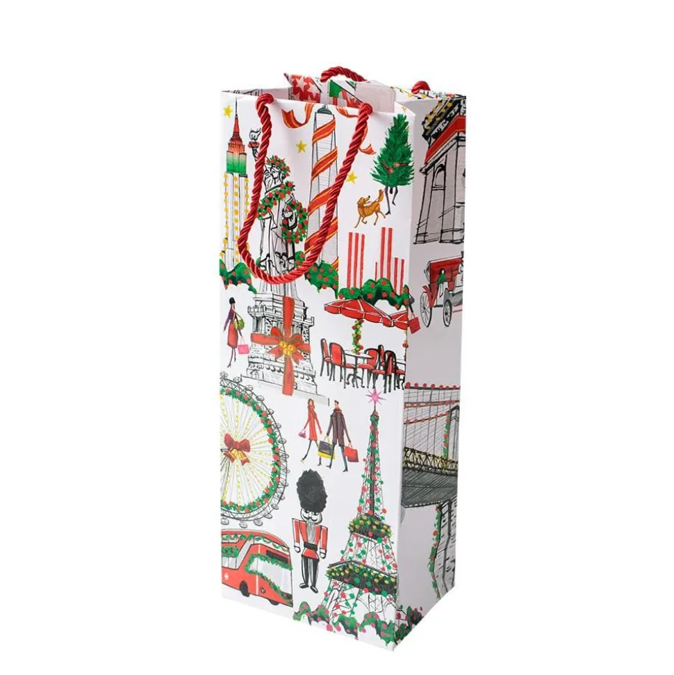 Cosmopolitan Christmas Wine & Bottle Gift Bag - 1 Each