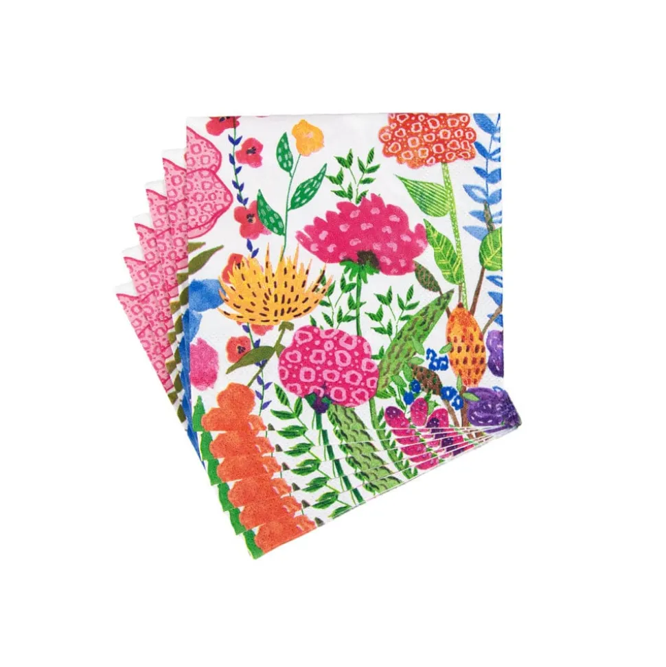 Cottage Floral Boxed Cocktail Napkins - 40 Per Box