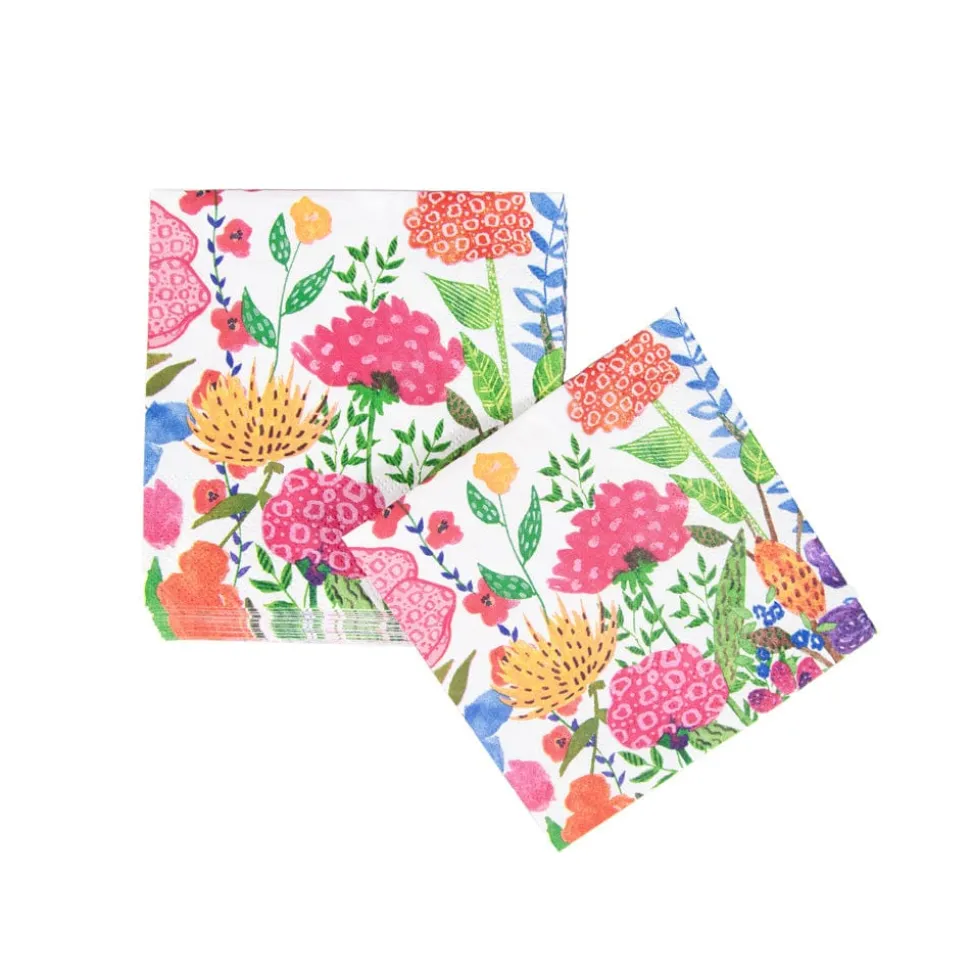 Cottage Floral Cocktail Napkins - 20 Per Package