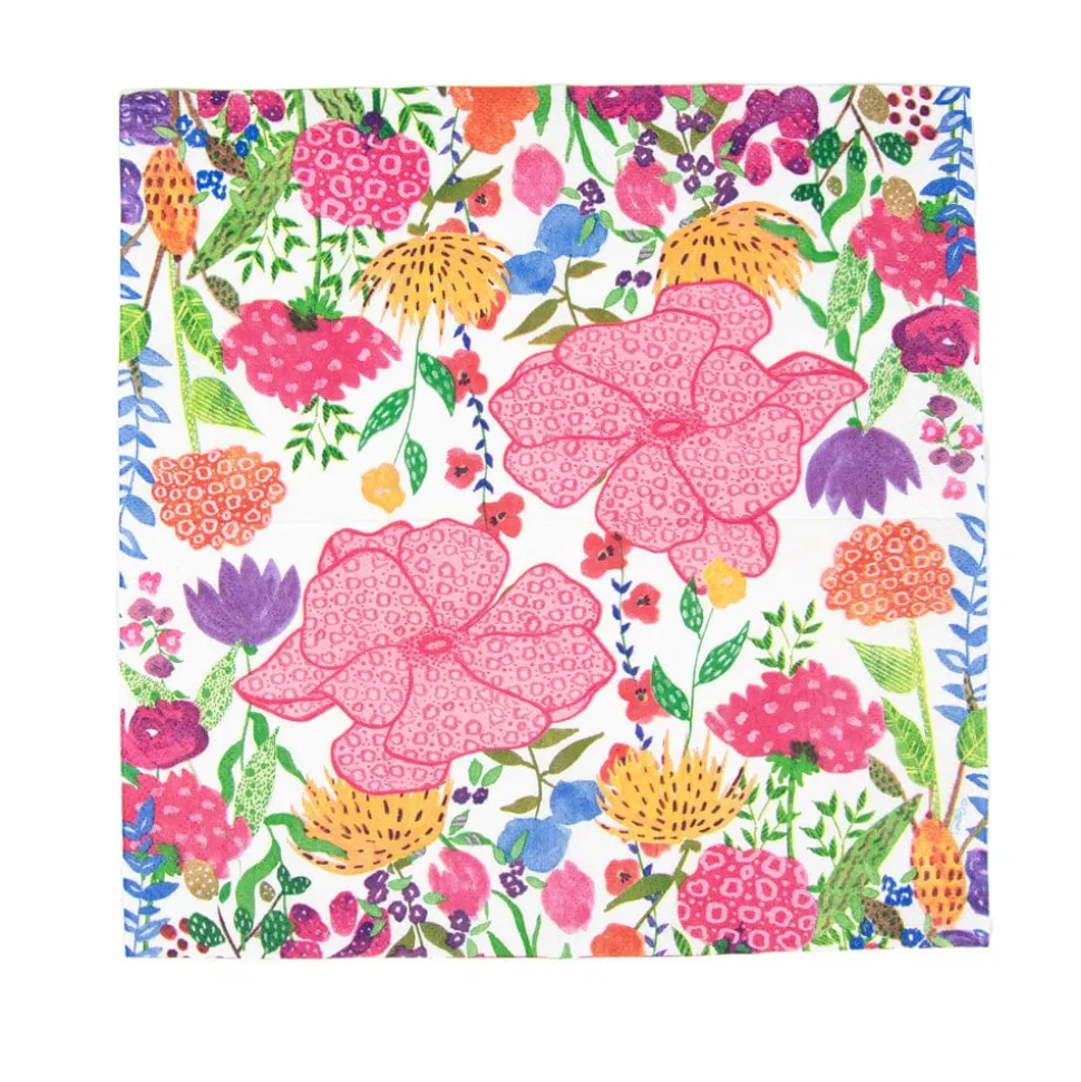 Cottage Floral Cocktail Napkins - 20 Per Package