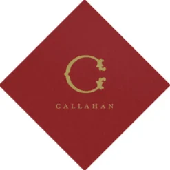 Cranberry Paper Linen Personalized Cocktail Napkins