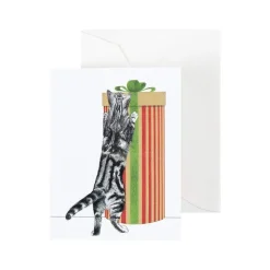 Curious Christmas Cats Gift Enclosure Cards - 4 Mini Cards & 4 Envelopes