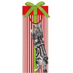 Curious Christmas Cats Wine & Bottle Gift Bag - 1 Each