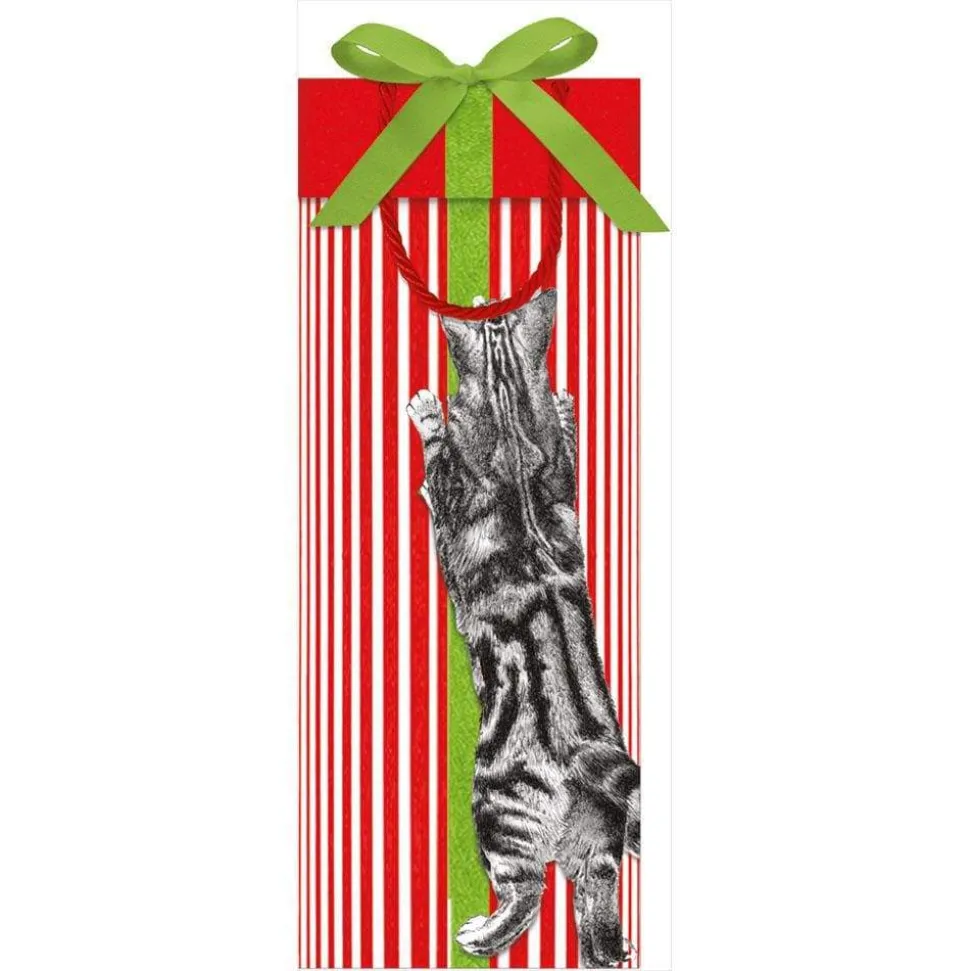 Curious Christmas Cats Wine & Bottle Gift Bag - 1 Each