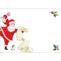Dancing Santas Self-Adhesive Labels - 12 Per Package