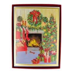 Decorated Living Room Classic Boxed Christmas Cards - includes 15 cards & envelopes