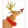 Deer And Cardinal Petite Boxed Christmas Cards - includes 15 cards & envelopes