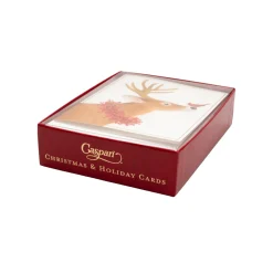 Deer And Cardinal Petite Boxed Christmas Cards - includes 15 cards & envelopes