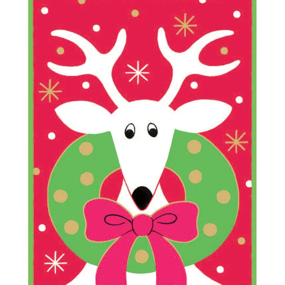 Deer with Wreath Classic Boxed Christmas Cards - includes 15 cards & envelopes