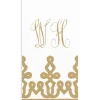 Dessin Passementerie Gold Paper Linen Personalized Guest Towel Napkins
