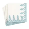 Dessin Passementerie Paper Linen Cocktail Napkins in Stone Blue - 15 Per Package
