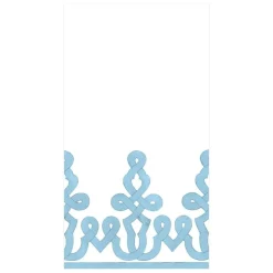 Dessin Passementerie Paper Linen Guest Towel Napkins in Stone Blue - 12 Per Package