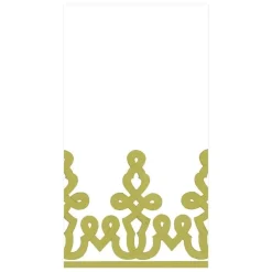 Dessin Passementerie Paper Linen Guest Towel Napkins in Moss Green - 12 Per Package