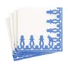Dessin Passementerie Paper Linen Cocktail Napkins in Riviera Blue - 15 Per Package