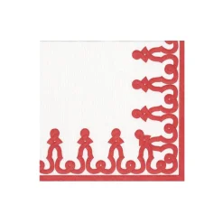 Dessin Passementerie Red Paper Linen Boxed Cocktail Napkins - 30 Per Package