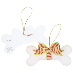 Dog Bone and Bow Decorative Die-Cut Gift Tags - 4 Per Package