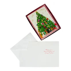 Dogs And Cats Christmas Tree Large Boxed Christmas Cards - includes 15 cards & envelopes