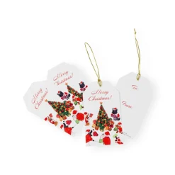 Dogs Around Christmas Tree Gift Tags - 4 Per Package