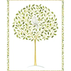 Dove In Olive Tree Foil C-Sized Christmas Cards Pack in Cello - 5 Cards & 5 Envelopes