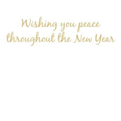 Dove In Olive Tree Foil C-Sized Christmas Cards Pack in Cello - 5 Cards & 5 Envelopes