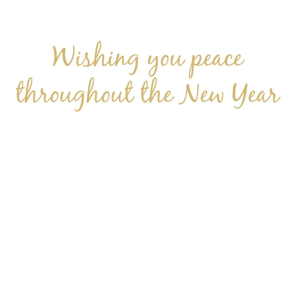 Dove In Olive Tree Foil C-Sized Christmas Cards Pack in Cello - 5 Cards & 5 Envelopes