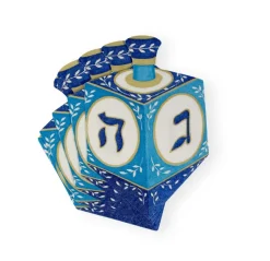 Dreidel Die-Cut Paper Linen Luncheon Napkins - 15 Per Package