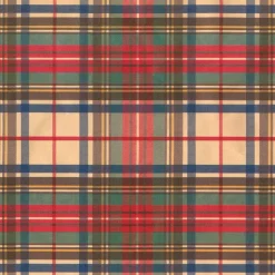 Dress Stewart Tartan Gift Wrapping Paper on Gold Foil - 30" x 6' Roll