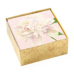 Duchess Peonies Boxed Paper Cocktail Napkins in Blush - 40 Per Box