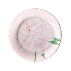 Duchess Peonies Paper Salad & Dessert Plates in Blush - 8 Per Package