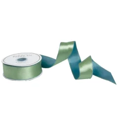 Duck Egg & Celadon Reversible Satin Wired Ribbon - 10 Yard Spool