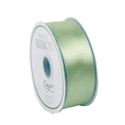 Duck Egg & Celadon Reversible Satin Wired Ribbon - 10 Yard Spool