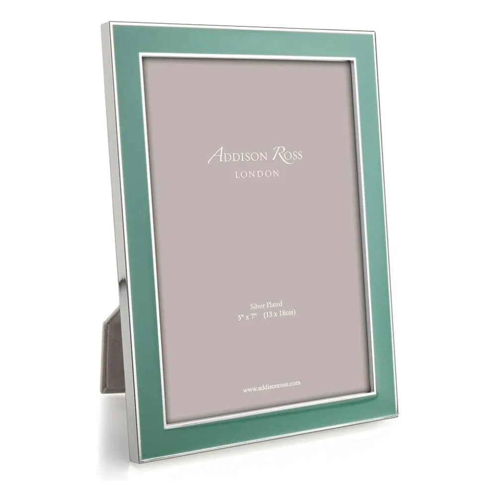Duck Egg Enamel 5" x 7" Picture Frame with Silver Trim - 1 Each