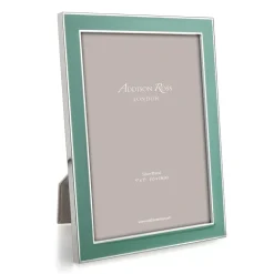 Duck Egg Enamel 4" x 6" Picture Frame with Silver Trim - 1 Each
