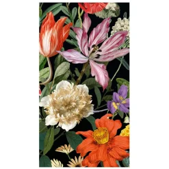 Dutch Floral Black Guest Towels - includes 15 Guest Towels