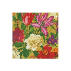 Dutch Floral Gold Cocktail Napkins - includes 20 Cocktail Napkins