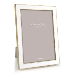 Enamel & Gold 8" x 10" Picture Frame in White - 1 Each