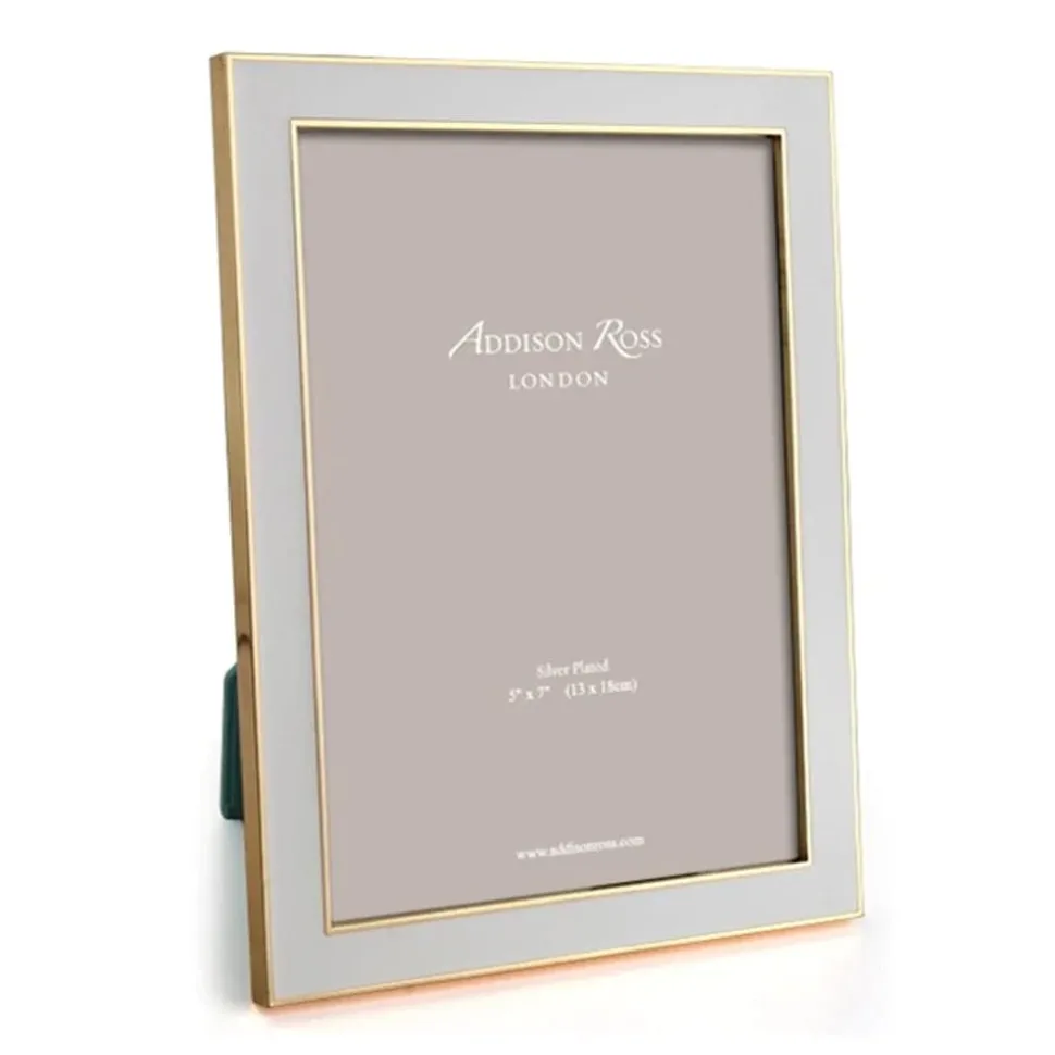 Enamel & Gold 4" x 6" Picture Frame in Stone Grey - 1 Each