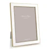 Enamel & Gold 4" x 6" Picture Frame in White - 1 Each