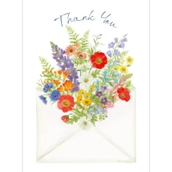 Envelope Bouquet Thank You Notes - 8 Note Cards And Envelopes
