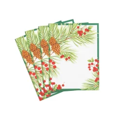 Evergreen & Berries White Place Cards - 8 count