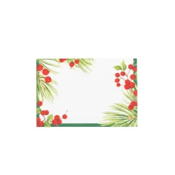 Evergreen & Berries White Place Cards - 8 count