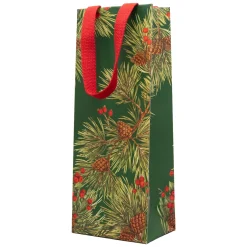 Evergreen And Berries Dark Green Gift Bags - includes 1 Gift Bags
