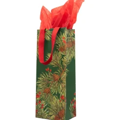 Evergreen And Berries Dark Green Gift Bags - includes 1 Gift Bags