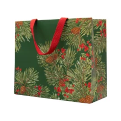 Evergreen And Berries Dark Green Gift Bags - includes 1 Gift Bags