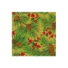 Evergreen And Berries Gold Boxed Cocktail Napkins - includes 12 Boxed Cocktail Napkins
