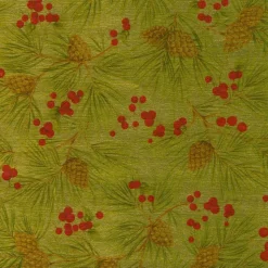 Evergreen And Berries Gold Foil Roll Wrap - includes 1 Roll