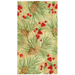 Evergreen And Berries Gold Guest Towels - includes 15 Guest Towels