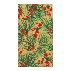 Evergreen And Berries Gold Guest Towels - includes 15 Guest Towels