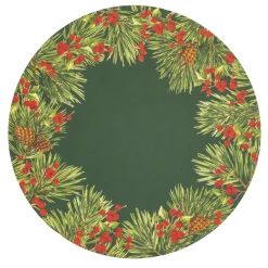 Evergreen And Berries Paper Placemats - includes 12 Paper Placemats