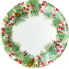 Evergreen And Berries White Paper Dinner Plates - includes 8 Paper Dinner Plates
